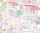 二級建築士が理想のインテリアの部屋イラスト描きます Vtuber配信用背景/サムネイル/ヘッダー/一枚絵など イメージ2