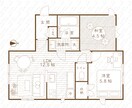 一級建築士がおしゃれなワンカラー間取図を作成します 不動産広告、民泊にもおすすめ！手書き家具入り単色間取り図 イメージ4