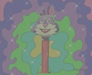 ポップサイケ風一枚絵の作成承ります レトロでポップでゆるくてサイケな、楽しい作品です イメージ7