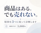 商品はあるのに売れない原因を3つに絞って診断します 売れない理由と次の一手をPDFで見える化 イメージ1
