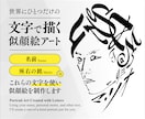 文字似顔絵アートを制作します 名前・座右の銘などを使いあなただけの似顔絵アートを制作します イメージ1
