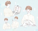 法人様向け おしゃれな水彩イラストお描きします 手描き：水彩、抜け感、パステル、トレンドファッションで個性を イメージ6