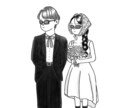 大人かわいい結婚式・記念日・お祝いイラスト描きます 結婚式・ギフトに使える大人可愛い似顔絵 イメージ6