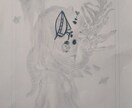 抽象的で不思議な絵を部屋に飾れます 作品は四つ切ですがA2サイズの額縁に入れています。 イメージ1