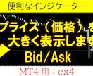 MT4用プライス（価格）を大きく表示します MT4のプライス（価格）を大きく表示するインジケーターです イメージ1