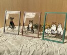 ペット似顔絵|ガラスフレーム|アクリル画で描きます 大好きなペット達のデフォルメした似顔絵描きます！ イメージ2