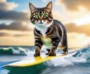 可愛いねこの画像を売ります サーフィンしている可愛い猫、5枚。 イメージ5