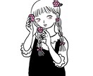 シンプルな線画の似顔絵イラスト描きます あなたの好きな色をアクセントにした似顔絵 イメージ1