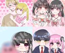 アイコンなどのイラスト作成します かわいい雰囲気得意です♩等身からデフォのイラスト承ります。 イメージ1