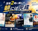 最短8時間チラシ納品｜深夜対応受付けます 深夜2時に頼んで、朝には完成。 イメージ1