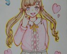 可愛らしい女の子をアナログイラストで描きます ポストカードで描かせていただきます イメージ1