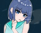 病みかわ系の女の子のアイコン描きます 夜の少しダークな雰囲気が好きな人にお気に入りの一枚を イメージ2