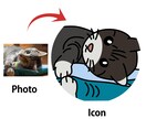 写真をシンプルでかわいいアイコンにします SNS・ブログ等のアイコンの可愛いイラストつくります♪ イメージ5