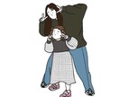 お写真をもとに似顔絵を作成します ご家族やカップルの似顔絵イラストをデジタルで作成します。 イメージ2
