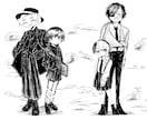 白黒ラクガキスケッチイラスト描きます 気軽に他人の描くOCが見たい人へ！詰め込み絵やラフ立ち絵など イメージ5