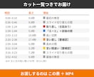 話す動画の無音・言い直しをAIでカットします 素材30分3,000円｜カット一覧つき・1.1倍速も イメージ3