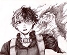 白黒のキャラクターイラストを描きます 線画での白黒イラストです。一風変わったイラストを！ イメージ2