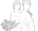 写真を元に線画イラスト化します 目や鼻を省略しリアルではありつつ綺麗めなイラストを作成します イメージ1