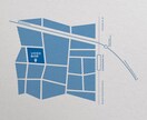シンプルなデザイン性の高い地図を作成いたします ／／／ポイントをおさえたミニマル地図デザイン イメージ1