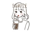 商用利用◎シンプルでお洒落な女性のイラスト描きます SNSのアイコン等に★ポイントカラーでシンプル可愛い！ イメージ1