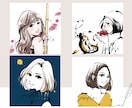 ポイントカラー◎線画で優しい雰囲気で描きます SNS、ブログ、冊子に添える一枚を♪ イメージ7