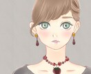 お人形風の女性バストアップイラストお描きいたします ホームページやSNS、ブログなどのワンポイントをお探しの方へ イメージ2