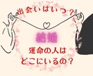 運命の相手・結婚の時期・出会いの兆しを教えます まだ見ぬ運命の人との出会い、その時期や場所など読み解きます イメージ1