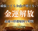 なぜお金が増えない？原因を視て流れを呼び込みます 金運を読み解き、流れをせき止めるノイズを削除 イメージ1