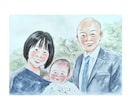 手描き水彩で温かい似顔絵をお描きしいたします プレゼントにも大人気☆2Lサイズ イメージ1