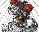 オリジナルTシャツ（トレーナー）をデザイン致します 古典的な線画をメインとしたイラストが得意です！ イメージ8