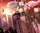 商用利用可！複数人物可！一枚絵描きます 動画のサムネにも！背景付きの一枚絵です♪ イメージ1