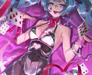輝くような美しい一枚絵を描きます キラキラとした絵柄の一枚絵を描きます。 イメージ6