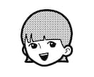 格安！モノクロ顔だけイラスト作成します アイコンにぴったり！短納期でシンプルなイラストを作成します！ イメージ3