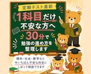 1科目のテスト勉強の進め方を30分で決めます 直前に止まりやすい１科目にしぼって整理します。 イメージ1