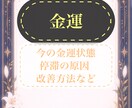 お金回り、今の金運運気を鑑定します どうしてお金が出ていくのか、貯まらない、対策や改善方法 イメージ1