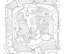 オリジナル塗り絵をオーダーメイドで制作します お子様の知育やプレゼントに！世界に一つの線画イラスト イメージ4