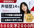 声優歴14年｜PRO女性ナレーション即納します 幅広い表現力◎商品説明/IR/求人/企業VP/CM/PR◎ イメージ1