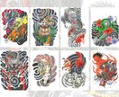 和彫り風（刺青風）のイラストを描きます 刺青みたいに記憶から消えないような絵を描きます イメージ5