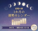 宿曜で、あなたの1か月の運勢カレンダーを作ります 30日分の毎日の運勢と、あの人との相性の良い日がわかります イメージ1
