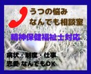 元精神科相談員がうつに関する相談のります 病状、治療、お金、制度・サービス、仕事、対応の仕方 など イメージ1