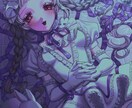 アイコンや動画のサムネイルなどを作成します ダークでかわいらしいイラストを描きます。 イメージ1