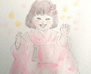 優しいタッチの水彩画似顔絵描きます 水彩絵の具と水彩色鉛筆を使い優しい感じの似顔絵を制作します イメージ8