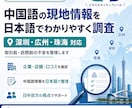 中国語の現地情報を日本語で調査します 日中ネイティブが取引前の不安を整理します！ イメージ1
