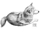 ドライブラシで犬猫の白黒イラスト描きます 毛のモフモフフワフワをドライブラシで表現！ イメージ1