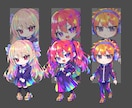 立ち絵をチビキャラ化します ネオン調の高彩度塗りで個性的に仕上げます！ イメージ2