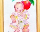 原画額縁つき・新生児の似顔絵描きます お子さんの新生児期の写真から水彩絵にしませんか？ イメージ1