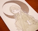 かわいい女の子のアナログイラストをお描きます 一枚だけの原画をご依頼者様の好きな素材と合わせてお描きします イメージ2