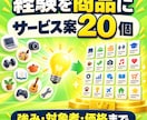 経験からサービス案を20個考えます 仕事や趣味の経験から販売テーマを具体化します イメージ1