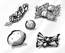 筆絵・墨絵でイラストを描きます！水彩風も描けます 筆絵をリーズナブルに！食べ物・もの・動物など和風な作品に！ イメージ9