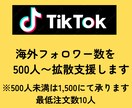 TikTokにフォロワー500人を拡散します ★初回購入特典付き／少数も可能／最速納品★ イメージ2